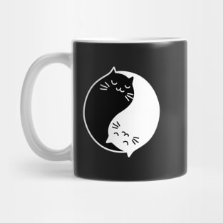 Yin Yang Cats black Mug